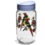Uniware GL1000PK Urban Pattern Glass Jar For Kitchen,3 Pcs Set,Made In Turkey,1000ml,Assorted Colors
