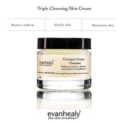 evanhealy Coconut Cream Facial Cleanser | Organic Skin Care Virgin Coconut Cleanser & Makeup Remover Oil | Moisturizing Face Wash Balm