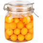 Yardwe 1000ML Clip Top Glass Jars Storage Preserving Jars Clear Container Mason Jar