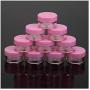 XTKID Mini Cosmetic Empty Jar Pot Eyeshadow Makeup Face Cream Container Plastic Nail Art Cosmetic Round Travel Bottle Set- 10 Pcs (Color : Pink)