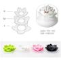MaxS Lotus Cotton Swab Holder Small Toothpicks Q-tips Storage Organizer Canister Jar for Swabs Cosmetic Pads - White