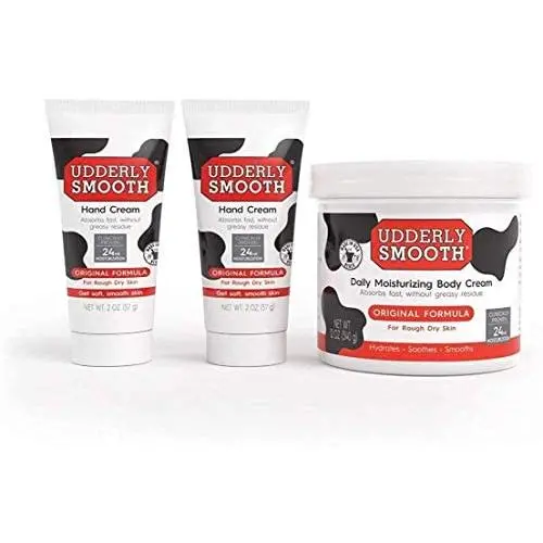 UDDERLY SMOOTH Bundle, 2 x 2 oz Handcreme Tubes & 1 x 12 oz Bodycreme Jar