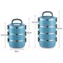 Thermos Food Jar Thermos Stainless Food Flask,Leakproof Insulated Food Containers,High-capacity,Multi-storey,Portable Insulated Bag (Color : Rose Red, Size : 2100ML)