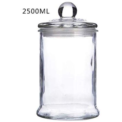 HOMELUNY Set of 4 Clear Glass Jars Kitchen Food Cereal Containers for Storage Airtight Jars Glass Storage Jars for Candy, Cookie, Rice, Sugar,Flour,Snacks Keeping Food Dry & Fresh 2500ML