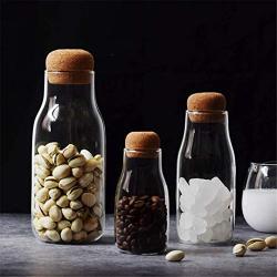 Glass Jars Transparent Storage Can Cork Stopper Bottle Small Glass Bottle Containers Sealed Tea Coffee Storage Tank S