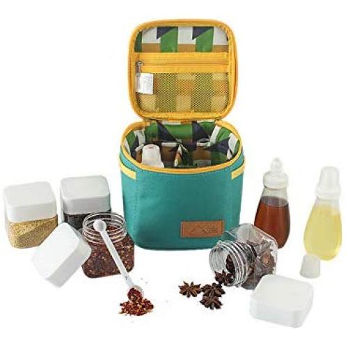 Tragbarer Gewürzsäulenkühler – Essiggut-Behälter mit Löffel für Camping/Reisen/Grillen