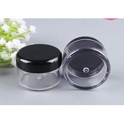 25Pcs 0.5oz(15ml) Clear Plastic Cosmetic Jars With Black Screw Cap Round Mini Plastic Pot Jars Refillable Empty Travel Toiletries Containers For Cream Powdered Eyeshadow Mineralized Makeup