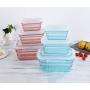 Kitchen Food Storage Jar Airtight Food Storage Plastic Food Container With Lid 3-Piece Set Food Storage Jar Kitchen For Freezer Dishwasher (Color : Pink)