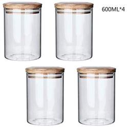 Glass Sealed Jars, Moisture-Proof Kitchen Food Containers, Storage Of Spices/Pasta/Oatmeal/Coffee Beans