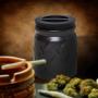 2oz Herbs Jar Ceramic Storage Jar for Herbs & Wax Hidden Double Function Compartment Lid Safely Stashes Concentrates Air-Tight Silicone Technology Ensures Your Herbs Stay Fresh Black Diamond Plate