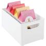 mDesign Plastic Stackable Kitchen Pantry Cabinet, Refrigerator, Freezer Food Storage Bin with Handles, Lid - Organizer for Fruit, Yogurt, Snacks, Pasta - BPA Free, 10" Long, 8 Pack - White