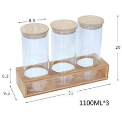 Glass Sealed Jars, Kitchen Household Grain Containers, With Display Stand, Storage Spices/Corn Flakes/Coffee Beans