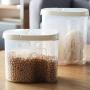 UPKOCH Clear Plastic Airtight Food Storage Container Canister for Snacks Spice Grain Cereals M