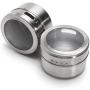 KUCY Storage Container 12Pcs Stainless Steel Magnetic Spice Tin Kitchen Storage Container Jars Clear Lid