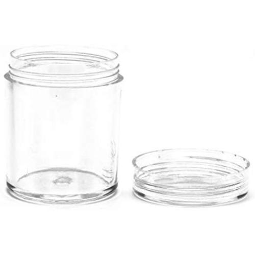 Healifty 30pcs Plastic Storage Jars with Lids Clear Empty Containers for Beauty Products DIY Slime Making Kitchen Dry Goods