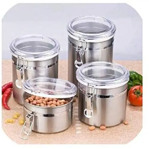 Edelstahltiegel – Luftdichte Behälter für Kaffee, Mehl, Zucker, Tee – Bester Preis, 7,5 cm