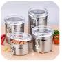 Food Storage Jars Stainless Steel Airtight Sealed Canister Coffee Flour Sugar Tea Container Holder Best Price,7.5Cm