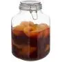 Bocal de Conservation Relaxdays 3 L, Joint Clip, Bandes de Rallure Élastique, Récipient Transparent Airtight pour Stockage Alimentaire, XXL, Standard