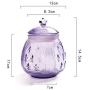 FUYU Retro Colored Relief Glass Sealed Sugar Jar Candy Box Food Storage Jar with Lid