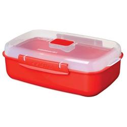 Sistema Microwave Cookware Rectangular Bowl, 42.2 Ounce/ 5.2 Cup, Red