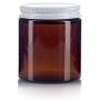 Amber Thick Glass Straight Sided Jar with White Metal Airtight Lid - 4 oz / 120 ml (12 pack) + Spatulas