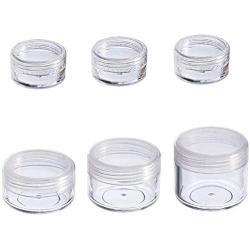 XTKID 10Pcs Small Empty Cosmetic Cosmetic Jar Refillable Bottles Plastic Eyeshadow Makeup Face Cream Jar Pot Container (Color : Clear Cap, Size : 2g)