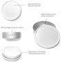 Mini Meta Tins 4 oz Shallow Round Tins with Solid Slip Lids Empty Tin Containers Cosmetics Tins Party Favors Tins and Food Storage Containers (White)