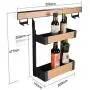 Kitchen Organization Spice Rack Wall Mounted Basket 2-tier Hanging Holder With Protection Railing Steel Shelf Jars Storage Seasoning Display For Pantry