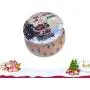 Amosfun Christmas Cookie Candy Storage Containers Christmas Candle Tin Jars Metal Candle Tin for DIY Making Candles