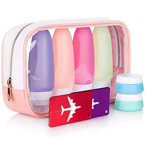 Silicone Travel Bottles TSA Approved Leak Proof - Refillable Travel Containers for Creams - Airplane Bottles 3 OZ – Travel Tubes for Toiletries - Cream Jar Silicone Travel Bottles TSA Approved Leak Proof - Refillable Travel Containers for Creams - Airplane Bottles 3 OZ – Travel Tubes for Toiletries - Cream Jar