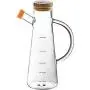 Transparent Glass Oil Bottle With Handle Scale Heat Resistant Lecythus Kitchen Tools Soy Vinegar Sauce Container,580ml
