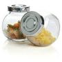 Sweet Spring Water 1.7 oz Food Storage Canister Glass Jar Set with Airtight Lid for Jam, Honey, Foods, Canning, Spices, Set of 4
