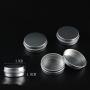 3PCS 10ML Empty Electroplating Aluminum Bottle Portable Refillable Circular Metal Box Cream Jar Makeup Container Packing Cans for Shea Butter Pomade Lipstick Ointment