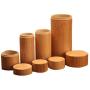 Natural Bamboo Salt and Spice Box with Swivel Lid, Portable Travel Tea Canisters Cover, Round Shape Sealed Tea Box Tube Jar Kitchen Storage Accessories