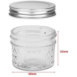 VERONES Mason Jars Canning Jars, 4 OZ Jelly Jars With One Piece Regular Lids, Ideal for Jam, Honey, Wedding Shower Favors, Baby Foods, DIY Magnetic Spice Jars, 40 PACK