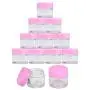 Bouteilles en plastique transparent haute qualité 7g/7ml (12 paquets), parois épaisses, étanches, avec couverts roses pour cosmétiques, baumes à lèvres, gloss à lèvres, crèmes, lotions, liquides.
