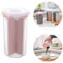 Airtight Cereal Containers Dry Food Storage Containers with lock lid BPA Free 4 Detachable Divider Large Capacity Seal Durable Easy Pour Out for Rice Beans Coffee Nut Sugar Spices Pet Food (Pink)