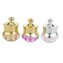 3PCS 5ML /5G (White+Gold+Purple) Empty Acrylic Crystal Crown Refillable Cosmetic Face Cream Jar Pot Bottle Container With Metal Cap