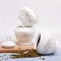 Kitchen seasoning box/Ceramic Condiment Storage Container with Tray Chicken Essence Seasoning jar Three-Piece Set