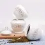 Kitchen seasoning box/Ceramic Condiment Storage Container with Tray Chicken Essence Seasoning jar Three-Piece Set