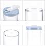 Homespace Noodle Storage Box Kitchen Grains Storage Tank Plastic Transparent Sealed Fresh-Keeping Jar Round Shaped Food Storage Container, 2 Pack, Pink & Blue