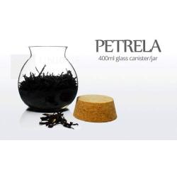 Unihom - Glass Jar, Tea / Coffee / Sugar / Pepper Canister with Cork Lid - (Set of 1, Petrela 400ml)