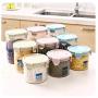 storage jar Grain container Food container Storage Box，Refrigerator plastic sealed cans milk powder food kitchen grains storage transparent storage tank, light green, medium