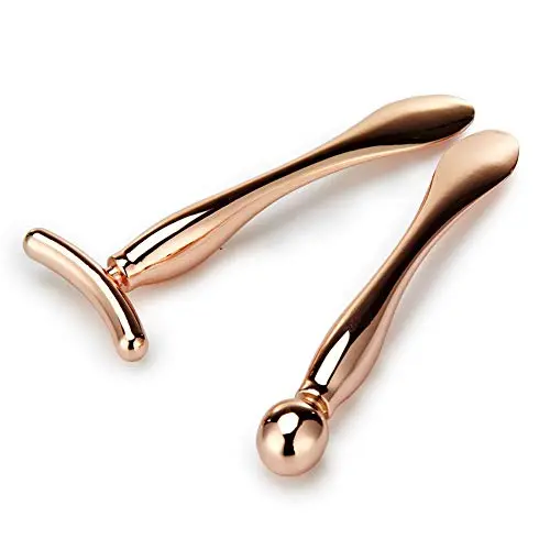 Lisapack 2PCS Metal Eye Cream Applicator Wand Stick, Massager Tool for Facial Massage, Reduce Puffiness (Rose Gold) Lisapack 2PCS Metal Eye Cream Applicator Wand Stick, Massager Tool for Facial Massage, Reduce Puffiness (Rose Gold)