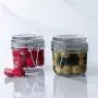 Argon Tableware Glass Storage Jars with Airtight Clip Lid - 200ml Set - White Seal - Pack of 3