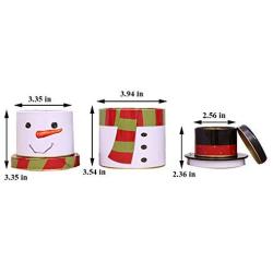 Ozzptuu Three-Layer Iron Christmas Candy Storage Jar Removable Santa Snowman Sugar Candy Case Box for Christmas Gift Decoration (Snowman)