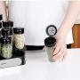 DUDDP Storage Spice lar set Spice Jars Reusable Jar, Food Grade Glass Seasoning Jar Set, Set of 16 with Base,A (Color : A)