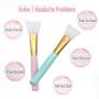 Lemoncy 4 pc Silicone Facial Mask Brush Makeup Applicator Brush Hairless Mask Mud Brush Tools Mask Applicator Makeup Cosmetic Brush for Facial Eye Mask DIY Needs (4 pc)