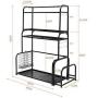 Kitchen Storage,2-Tier Spice Rack- Kitchen Countertop Spice Rack, Spice Jar Organizer Bracket, 3-layer Storage Shelf For Condiments/oil Bottles/grain Jars for Spice Jar, Can, Bottle and more Cutlery R
