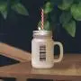 Yellow You Peanut Butter Twinkle In Eye Shake Bake Frosted Glass Mason Jar With Straw